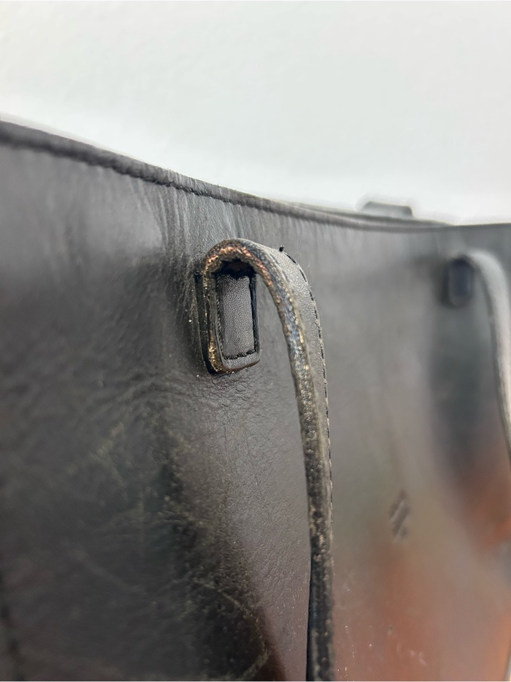 Michael Green Scandia Bag USA Black Leather Tote Bag with Double Shoulder Straps - Picture 14 of 16